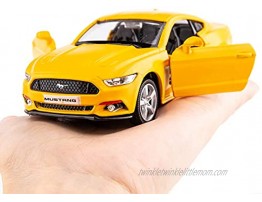 TGRCM-CZ 1 36 Scale Mustang GT 2015 Casting Car Model Zinc Alloy Toy Car for Kids Pull Back Vehicles Toy Car for Toddlers Kids Boys Girls Gift Yellow