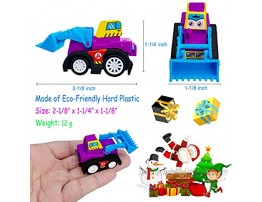 Tockrop 2 Pull Back Vehicles 12 Pack Assorted Mini Construction Truck Set Perfect Easter Egg and Pinata Filler Gift for Toddlers Boys Girls Kids Pull Back & Go Car Toy Play Set