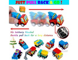 Tockrop 2 Pull Back Vehicles 12 Pack Assorted Mini Construction Truck Set Perfect Easter Egg and Pinata Filler Gift for Toddlers Boys Girls Kids Pull Back & Go Car Toy Play Set