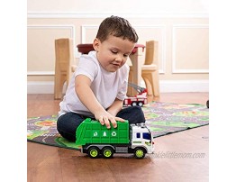 Toy Garbage Sanitation Truck for Boys | Durable Toddler Recycling and Trash | Green Waste Management Vehicle | Friction Powered with Lights and Sounds