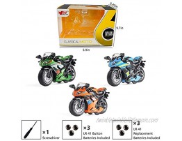 Toy Motorcycle Pull Back Toy Car with Sound and Light Toy,Toy Motorcycles for Boys,Toys for 3-9 Year Old Boys Green