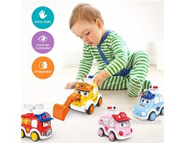 ZMZS Baby Cars Toy for 3 Year Old Boy Toddler Push Go Toy Wind Up Cars 4PCS Friction Powered Press Vehicles Infant Frist Birthday Gift for 36 Months Kids Girls
