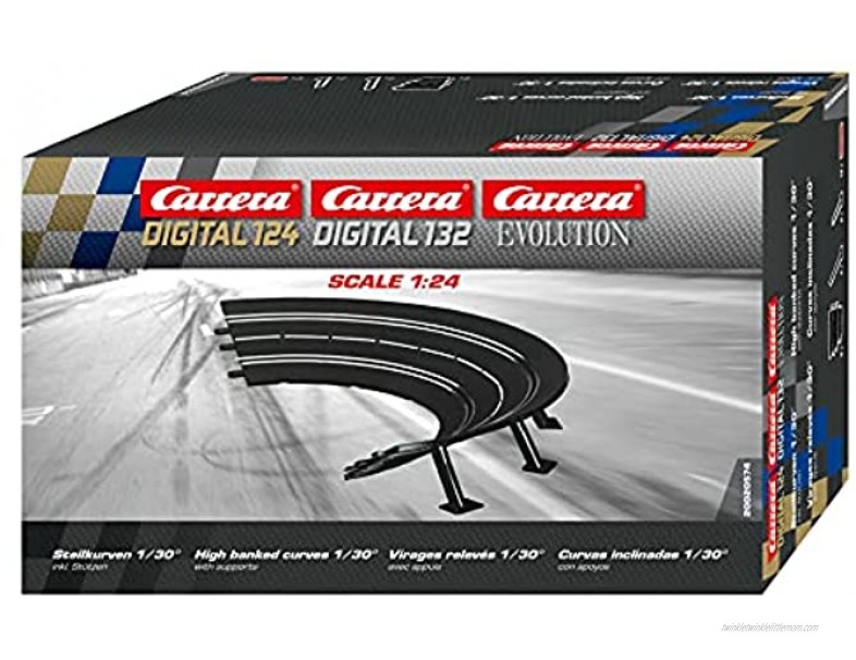 Carrera 20574 1 30 High Banked Curve 6-Piece Track Add-on Accessory Parts for Digital 124 132 and Evolution