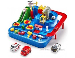 CubicFun Race Tracks for Boys Car Adventure Toys for 3 4 5 6 7 8 Year Old Boys Girls City Rescue Preschool Educational Toy Vehicle Puzzle Car Track Playsets for Toddlers Kids Toys Boy Toys Gifts