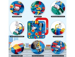 Temi Kids Race Track Toys for Boy Car Adventure Toy for 3 4 5 6 7 Years Old Boys Girls Puzzle Rail Car City Rescue Playsets Magnet Toys w 3 Mini Cars Preschool Educational Car Games Gift Toys