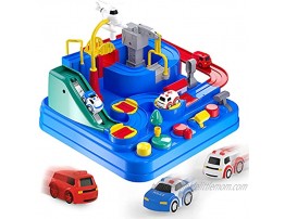 Temi Kids Race Track Toys for Boy Car Adventure Toy for 3 4 5 6 7 Years Old Boys Girls Puzzle Rail Car City Rescue Playsets Magnet Toys w  3 Mini Cars Preschool Educational Car Games Gift Toys