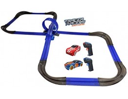 Tracer Racers R C High Speed Remote Control Super 8 Speedway Glow Track Set with Two Cars for Dual Racing Glow Blue