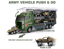 26 Pcs Military Truck with Soldier Men Set2 in 1 Mini Die-cast Battle Car in Carrier Truck Army Toy Double Side Transport Vehicle for Kid Child Girl Boy Play Birthday Party Favors