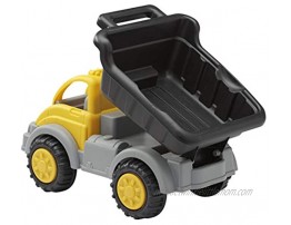 American Plastic Toys Kids’ Yellow Gigantic Dump Truck Tilting Dump Bed Knobby Wheels and Metal Axles Fit for Indoors and Outdoors Haul Sand Dirt or Toys for Ages 2+
