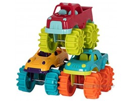 Battat Mini Monster Trucks – Set of 6 Mini Trucks for Toddlers in Storage Bag for 2 years +
