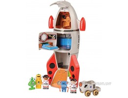 CP Toys Plastic Space Mission Rocket Ship with 5 Figures and Realistic Sounds 7 pc. Set