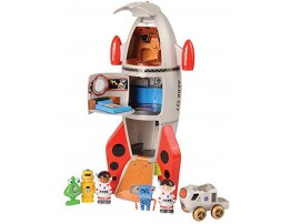CP Toys Plastic Space Mission Rocket Ship with 5 Figures and Realistic Sounds 7 pc. Set