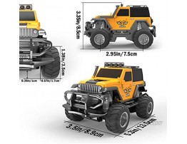 Cusocue Remote Control Car,1:43 Scale RC Cars Toy Off Road Mini Yellow Racing Truck Pickup Cool Toys for Kids 3 4 5 6 7 8 9 Year Old Boys and Girls