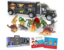 Dinosaur Truck Carrier – Dinosaur Toy for Boys 12 Dinosaur Toys Playset – Toy Dinosaurs for Boys Age 3 & Up with More Dinosaur Figures Dinosaur Trucks for Boys Toys Age 4-5 6 7 Years Old