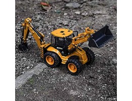 Gemini&Genius Backhoe Loader Heavy Duty Wheeled Excavator Construction Site Vehicle Toys 1：50 Scale Site Backhoe Digger Engineering Car Site Sandbox Toys Collectible for Kids and Decoration for House