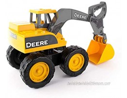 John Deere Big Scoop Construction Toy Excavator with Tilting Dump Bed and Rolling Wheels 15 Inch Yellow