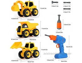 kuaima Take Apart Construction Truck Toys Set Excavator Dumper Bulldozers Toy Set Gift Set Science Education DIY Toy Kids Stem Building Toy for Boy Girls