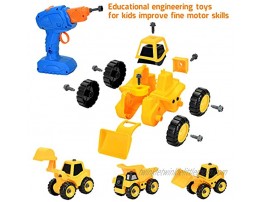 kuaima Take Apart Construction Truck Toys Set Excavator Dumper Bulldozers Toy Set Gift Set Science Education DIY Toy Kids Stem Building Toy for Boy Girls