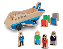 Melissa & Doug Wooden Airplane Play Set With 4 Play Figures and 4 Suitcases