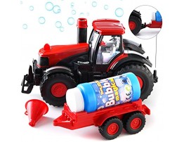 Prextex Bump & Go Bubble Blowing Farm Tractor Truck with Lights Sounds and Action Fun Toy and Gift for Kids