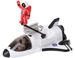 Space Shuttle Toy with 2 Astronauts Mechanical Arm and Rover Lights Up with Blast Off Sound Effects Rover Compartments Open with The Push of a Button Fun Space Toys for Kids