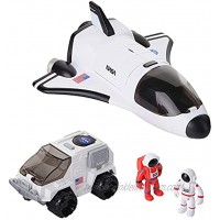 Space Shuttle Toy with 2 Astronauts Mechanical Arm and Rover Lights Up with Blast Off Sound Effects Rover Compartments Open with The Push of a Button Fun Space Toys for Kids