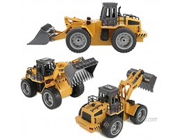 TEMA1985 RC Truck 6 Channel Full Functional Front Loader 4WD Remote Control RC Construction Vehicles Toy Tractor with Lights & Sounds