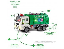 Toy Garbage Truck for Kids with 4D Lights and Sounds Battery Operated Automatic Bump & Go Car Sanitation Truck Stickers