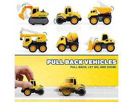 TOY Life Construction Vehicles Truck Sandbox Toy Set for Kids with 27.75x32.28 Inch Play Car Mat& 6 Construction Diecast Pull Back Cars -Construction Truck Tractor Excavator for Boy 2 3+ Year olds