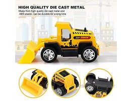 Toy Life Small Construction Toy Trucks 28 PCS Sandbox Toy Set with 6X Die Cast Metal Construction Vehicles Toy Bulldozer Truck Diecast Backhoe Cement Mixer Truck Excavator Cake Topper Boy Toy