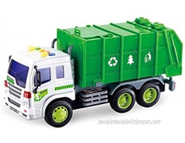 TOYMEMBER Toy Garbage Trucks for Toddlers and Boys DurableToddler Recycling and Trash Toys Green Trash Truck for Kids Friction Powered Garbage Truck Toys with Lights and Sounds
