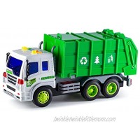 TOYMEMBER Toy Garbage Trucks for Toddlers and Boys DurableToddler Recycling and Trash Toys Green Trash Truck for Kids Friction Powered Garbage Truck Toys with Lights and Sounds