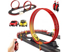 Best Choice Products Electric Slot Car Race Track Set Boy Kids Toy w  2 Battery Operated Cars 2 Controllers Customizable Courses 360-Degree Loops Working Lights