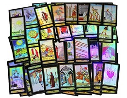 DEJIMAX Tarot Cards Set Surface Laser Tarot Deck with English Instructions Book 78 Tarot Cards for Beginners