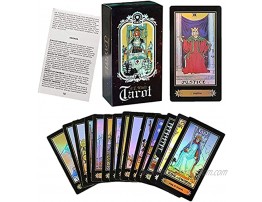 DEJIMAX Tarot Cards Set Surface Laser Tarot Deck with English Instructions Book 78 Tarot Cards for Beginners