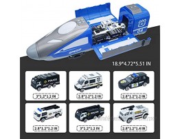 Die-cast Police Electric Train Toy Set Car Light and Sound Carrier Transport Friction Powered Kids Mini Diecast Vehicle Rescue Trucks Boys Playsets Gifts7Pcs