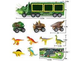Dinosaur Toy Truck for Kids 3-7 with Flashing Lights Music and Roaring Sound 10 in 1 Dinosaur Toys for Boys and Girls 3 Pull Back Dinosaur Cars 6 Dinosaur Toys and 1 Dinosaur Carrier Truck