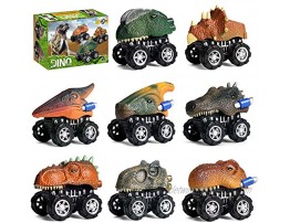 Dinosaur Toys for 2 3 4 5 6 7 Year Old Boys Girls 8-Pack Dinosaur Toys Car for Kids 3-5 Stocking Stuffers for Kids Christmas Easter Birthday Gifts Idea Party Favors Prizes Easter Basket Stuffers