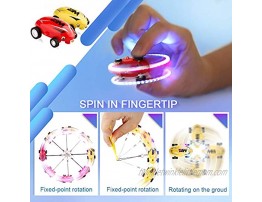Growsland Car Toys for Boys Gifts 2 Pack Mini Cars High Speed Micro Racer Pocket Racer Spin Toys Rechargeable Stunt Novelty Stress Relief Toys with LED Light for Kids Girls Adults