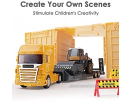 iPlay iLearn Kids Construction Toys Truck Set Boys Engineering Vehicle Playset Crane Transport Trailer Bulldozer Forklift for Sandbox Site Birthday Gift for Age 3 4 5 6 Year Old Toddler Children