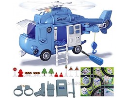 LAOSLAISI Toddler Toys for 3-5 Year Old Boys,Airplane Toy Helicopter Police Airplane Building Toys Set with Lights Sounds,Gift Toys for Boys Girls Kids Age 3-7