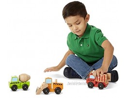 Melissa & Doug Stacking Construction Vehicles Wooden Toy Set