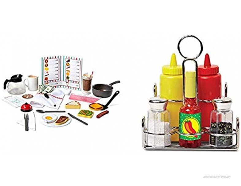 Melissa & Doug Star Diner Restaurant Play Set Best for 3 4 5 Year Olds and Up & Let's Play House! Condiment Set Best for 3 4 and 5 Year Olds