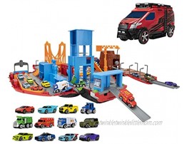 Micro Machines Super Van City Playset Includes 12 MM Vehicles Working Bridge Construction Site High Rise Building Drag Strip Ramps Collect Them All  Exclusive