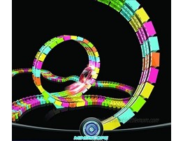 Mindscope Twister Tracks Trax 360 Loop 13' feet of Neon Glow in The Dark Track with One LED Light-Up Race Series Car