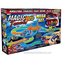 Ontel Magic Tracks Mega RC with 2 Remote Control Turbo Race Cars and 16 ft of Flexible Bendable Glow in the Dark Racetrack As Seen on TV