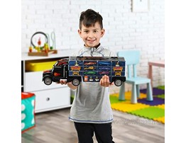 Play22 Toy Truck Transport Car Carrier Toy Truck Includes 6 Toy Cars & Accessories Toy Trucks Fits 28 Toy Car Slots Great Car Toys Gift for Boys & Girls Original