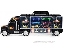 Play22 Toy Truck Transport Car Carrier Toy Truck Includes 6 Toy Cars & Accessories Toy Trucks Fits 28 Toy Car Slots Great Car Toys Gift for Boys & Girls Original
