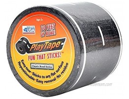 PlayTape Black Road Road Car Tape Great for Kids Sticker Roll for Cars Track and Train Sets Stick to Floors and Walls Quick Cleanup Children Toys 30 Inch by 2 Inch Pack of 1 Black