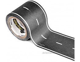 PlayTape Black Road Road Car Tape Great for Kids Sticker Roll for Cars Track and Train Sets Stick to Floors and Walls Quick Cleanup Children Toys 30 Inch by 2 Inch Pack of 1 Black